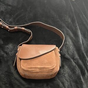 Brown Suede Crossbody Bag